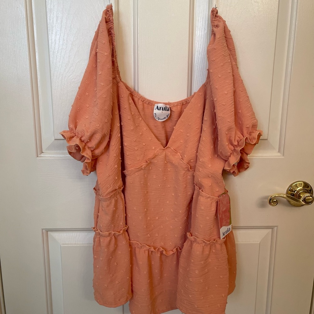 Peach Arula flowy/boho shirt size XL